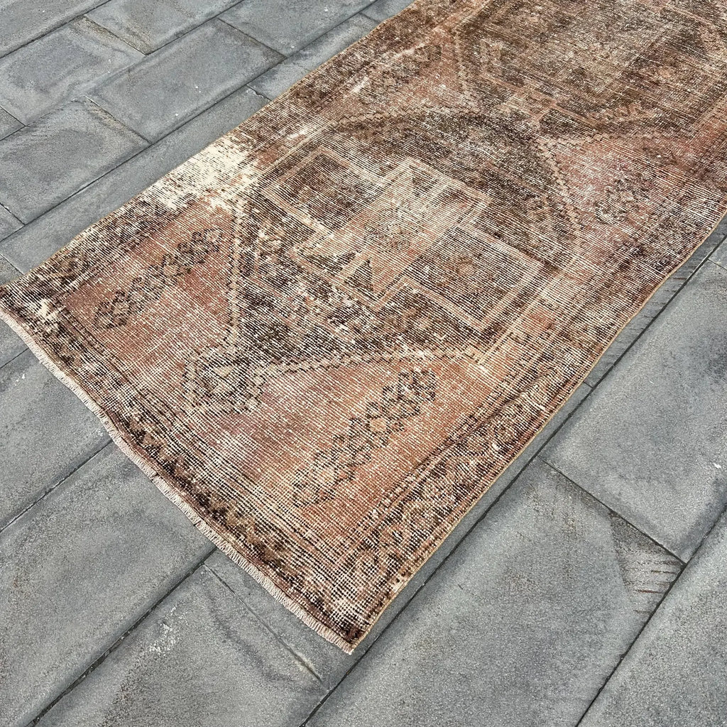 Vintage Turkish Runner Rug 3.5 x 10.8 ft