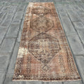 Vintage Turkish Runner Rug 3.5 x 10.8 ft