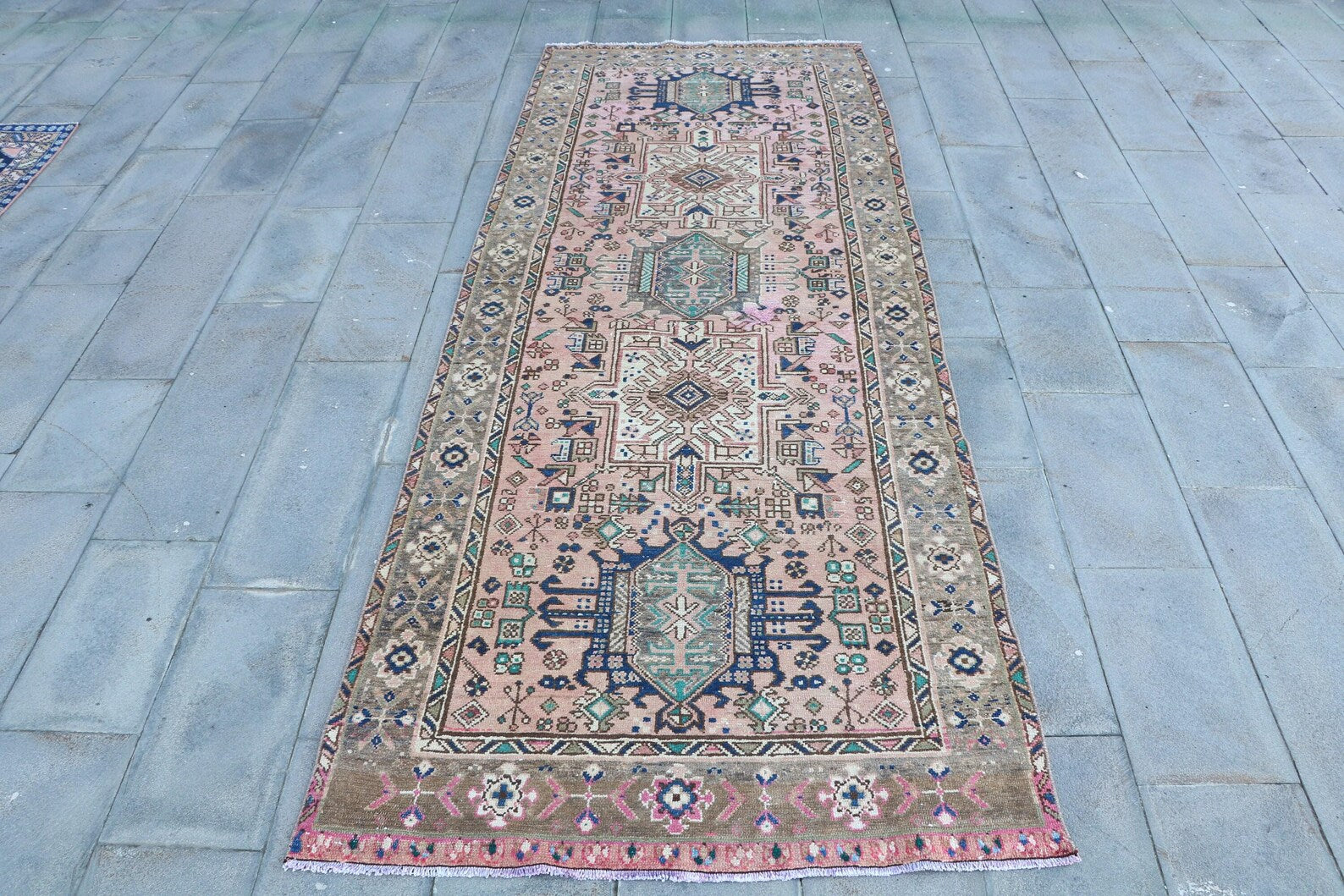 Vintage Persian Runner Rug 4.3 x 10.7 ft