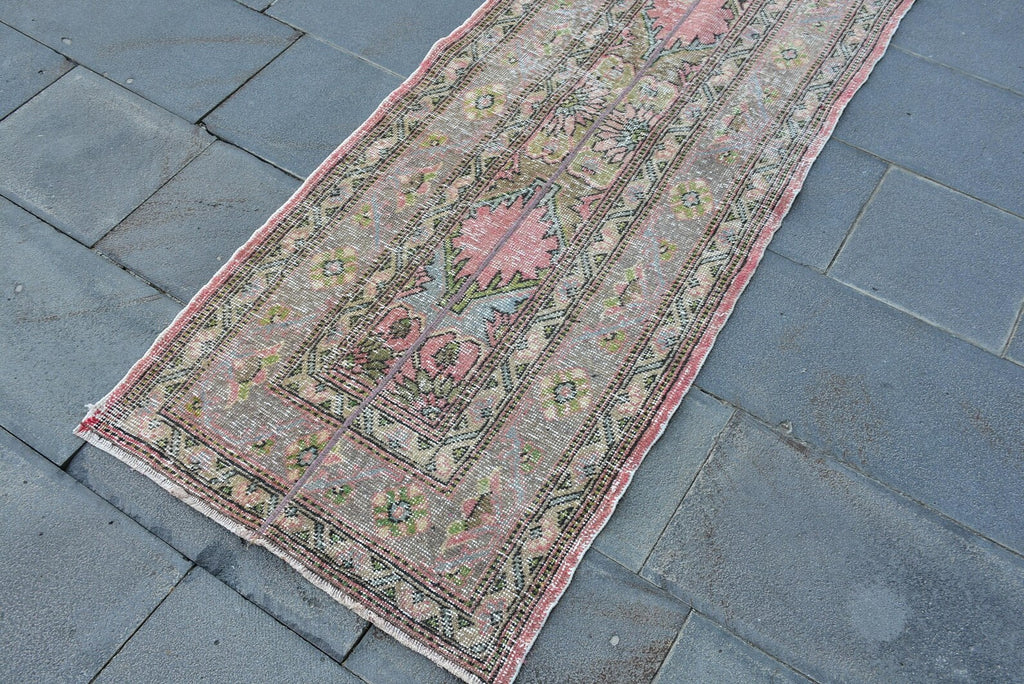 Vintage Turkish Runner Rug 2.3 x 12.9 ft
