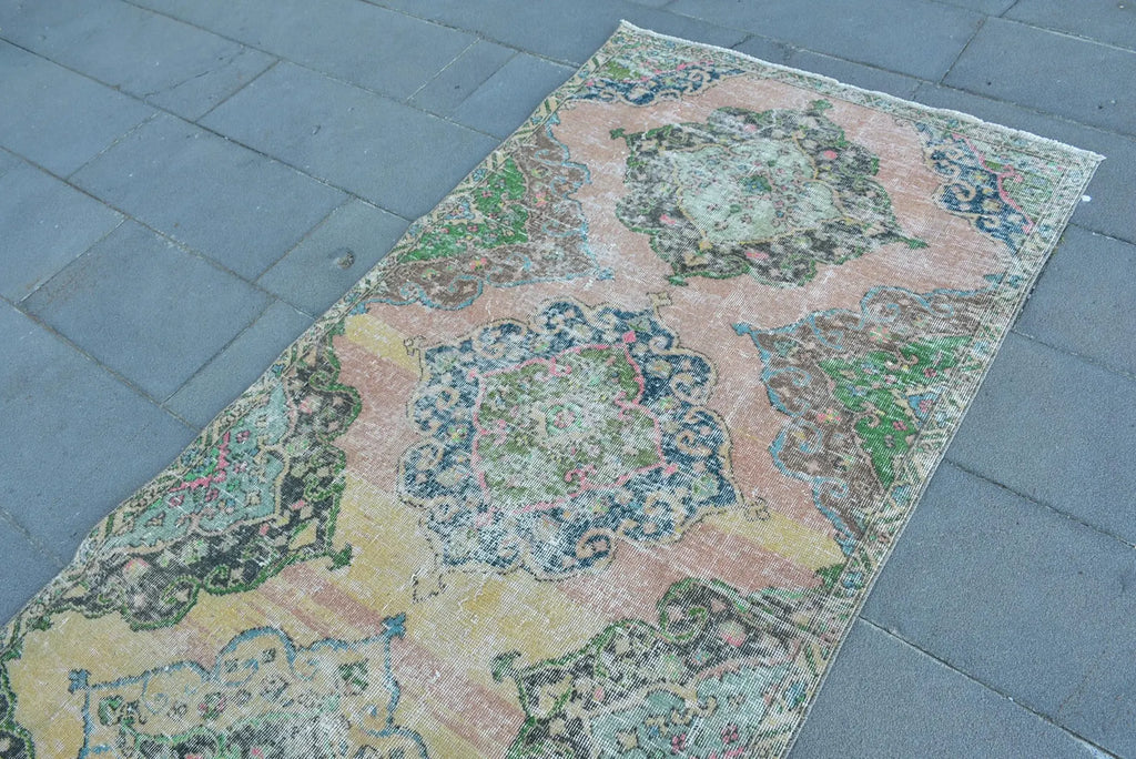 Vintage Turkish Runner Rug 3.6 x 11.2 ft