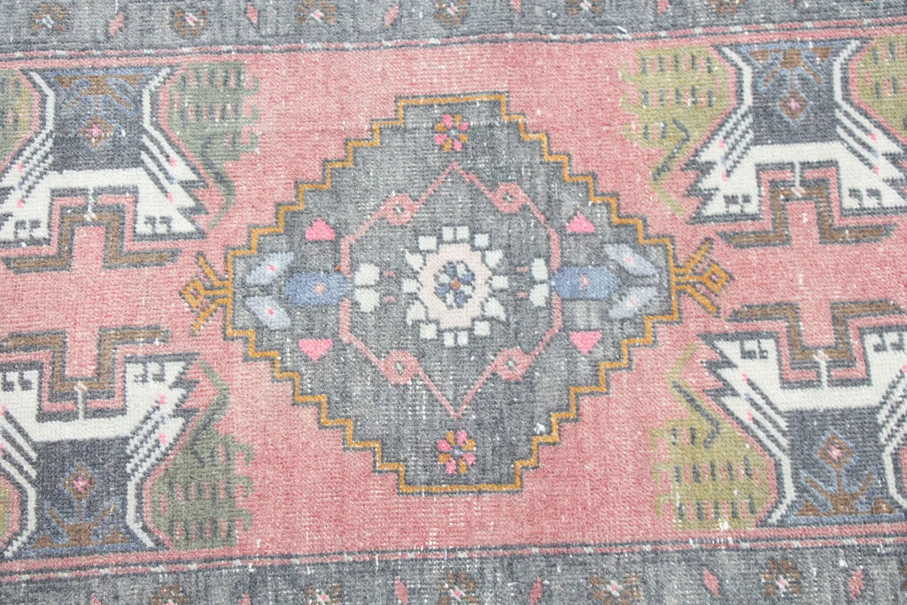 Vintage Turkish Mini Rug 1.7 x 3.2 ft