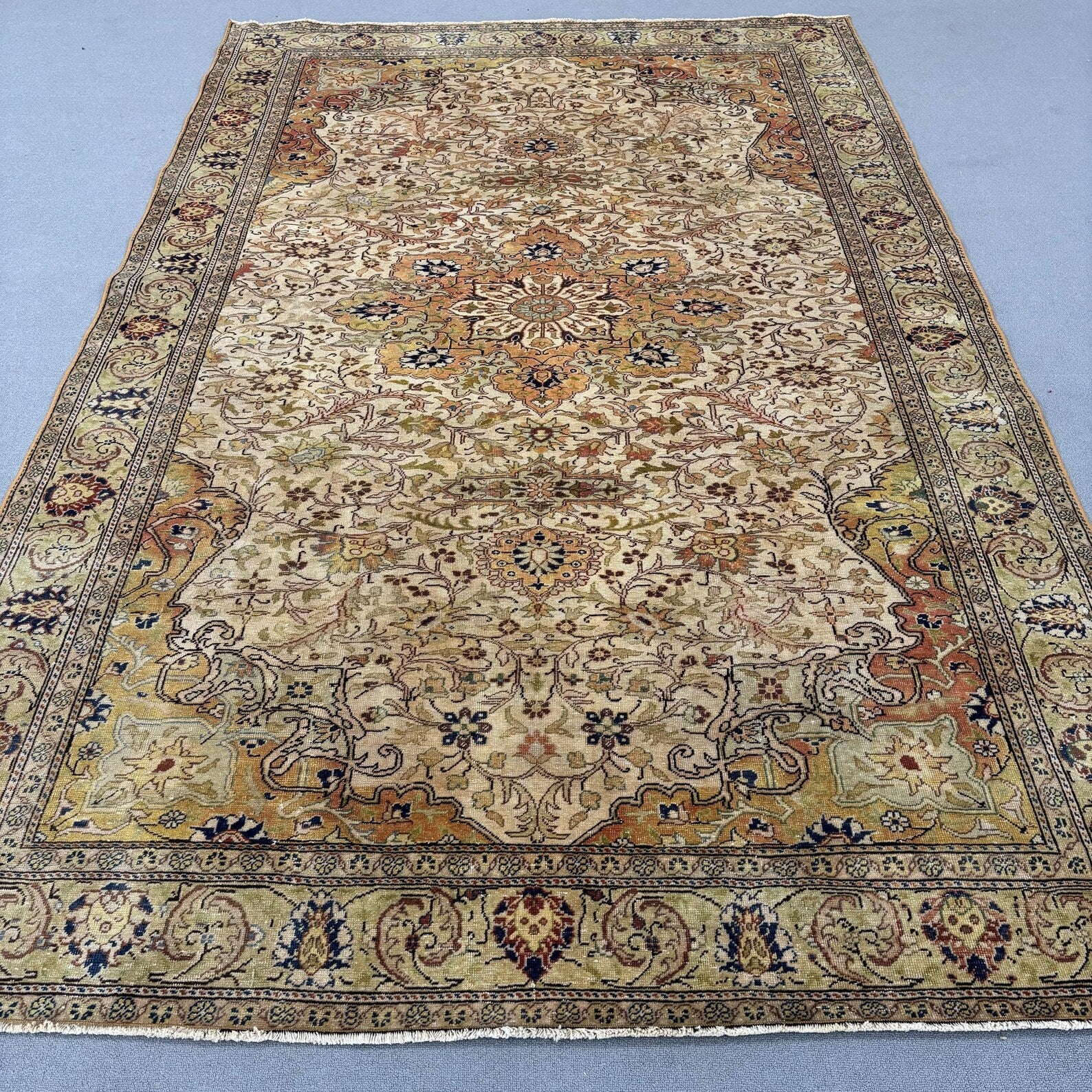 XL Vintage Persian Accent Area Rug 6.3 x 10 ft