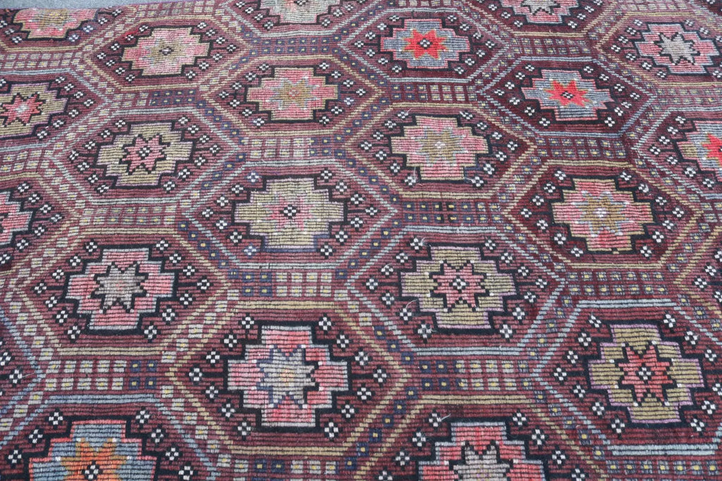 XL Vintage Turkish Accent Area Rug 5.2 x 9.4 ft