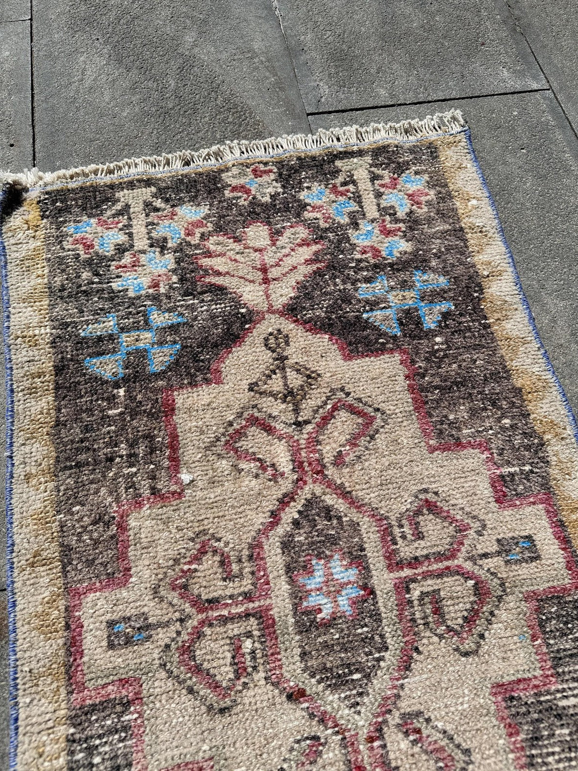 Vintage Turkish Mini Rug 1.6 x 3 ft