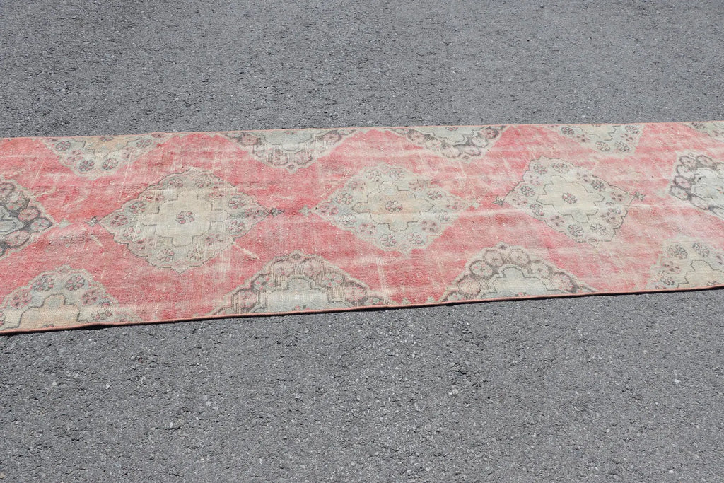 Vintage Turkish Runner Rug 2.9 x 10.4 ft
