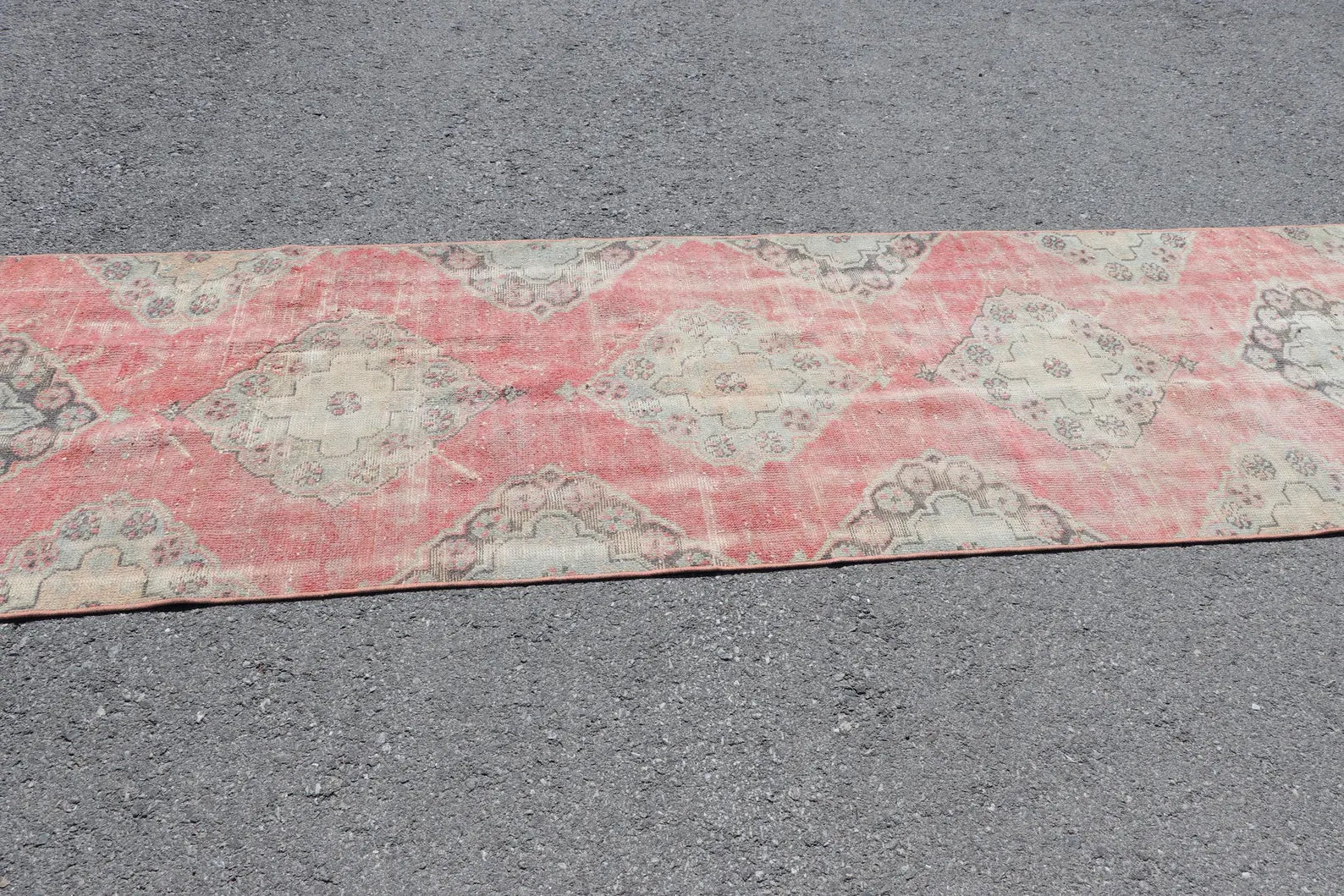 Vintage Turkish Runner Rug 2.9 x 10.4 ft