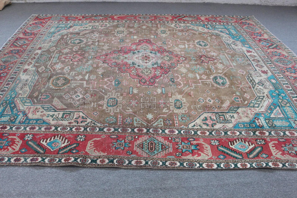 XL Vintage Turkish Accent Area Rug 9.2 x 12.4 ft