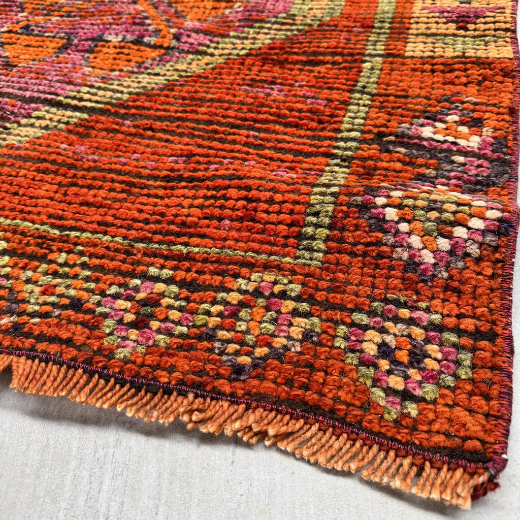 Vintage Turkish Runner Rug 3 x 7.9 ft