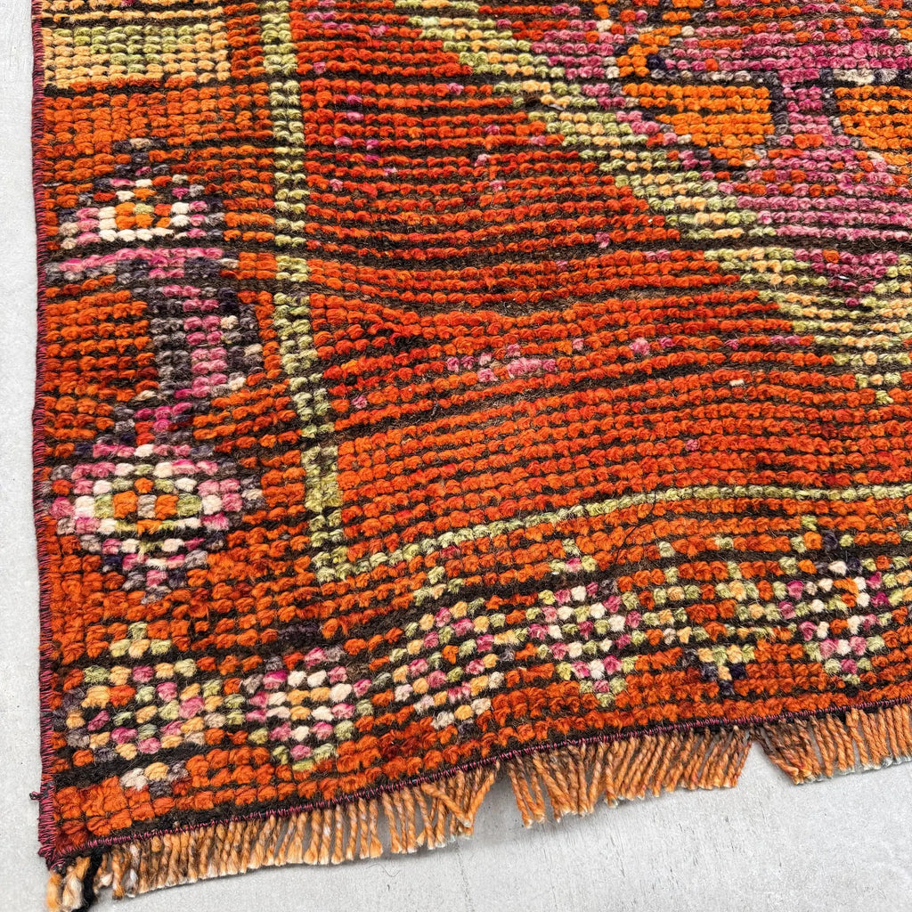 Vintage Turkish Runner Rug 3 x 7.9 ft