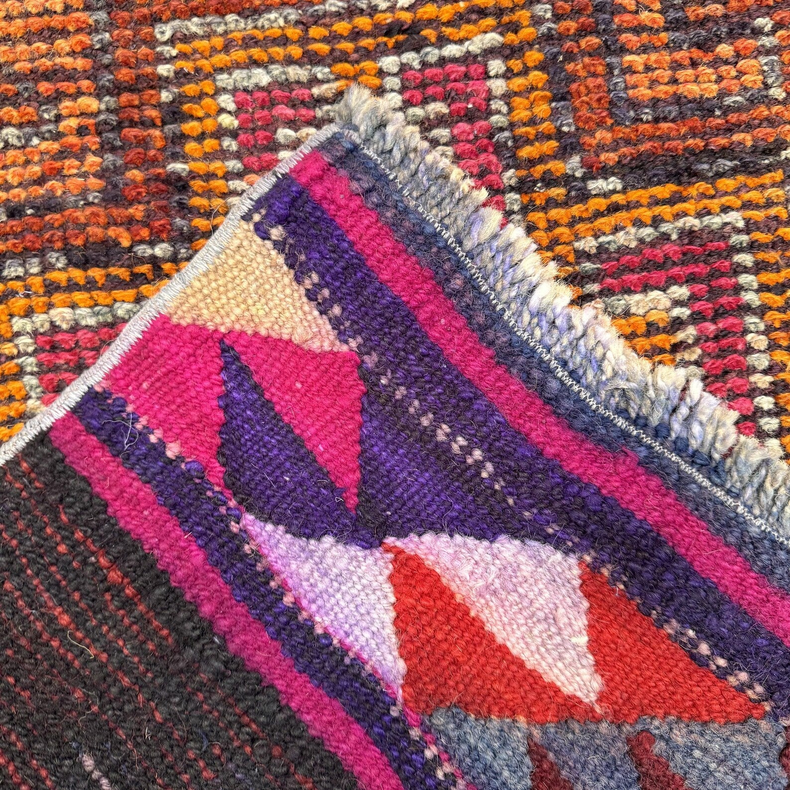 Vintage Turkish Runner Rug 2.6 x 10.3 ft