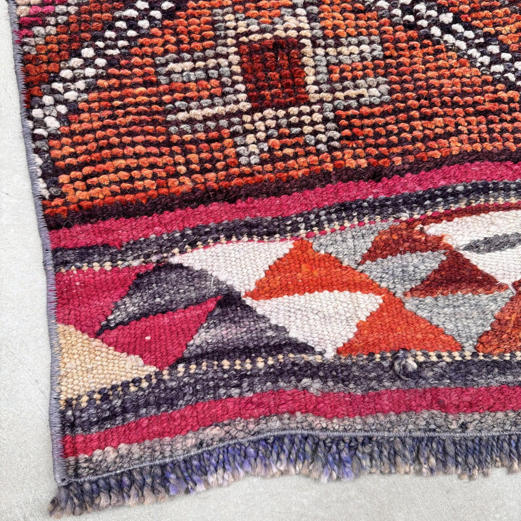 Vintage Turkish Runner Rug 2.6 x 10.3 ft
