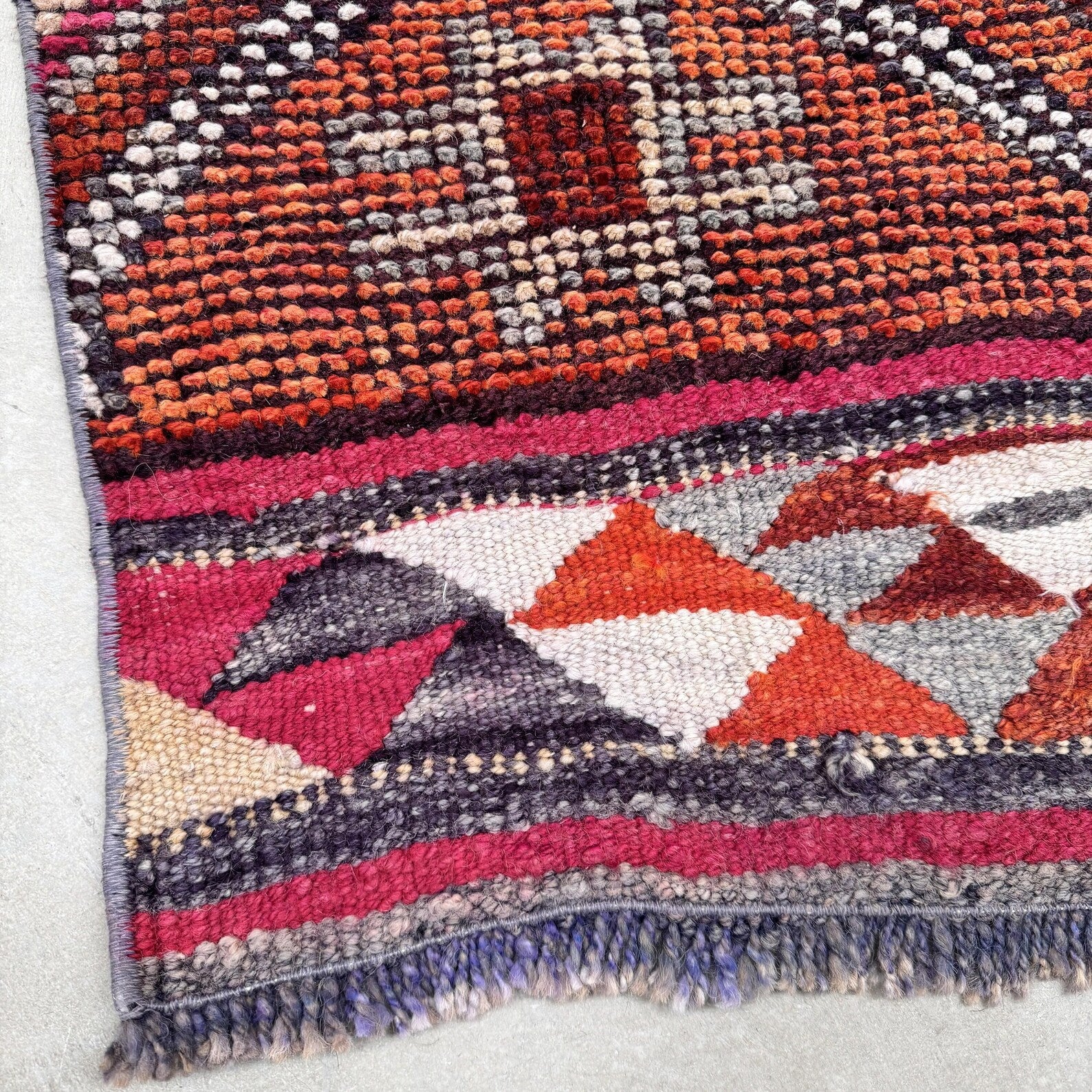 Vintage Turkish Runner Rug 2.6 x 10.3 ft