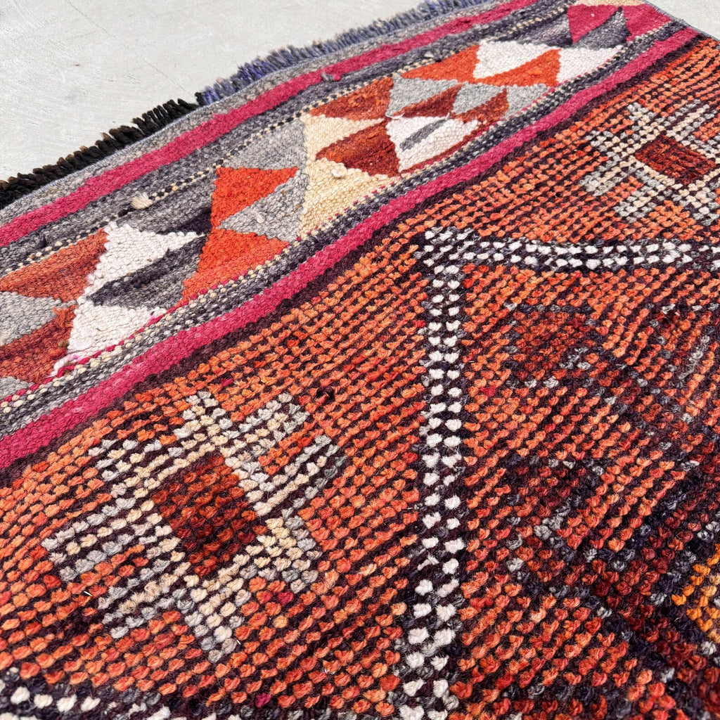 Vintage Turkish Runner Rug 2.6 x 10.3 ft