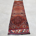 Vintage Turkish Runner Rug 2.6 x 10.3 ft