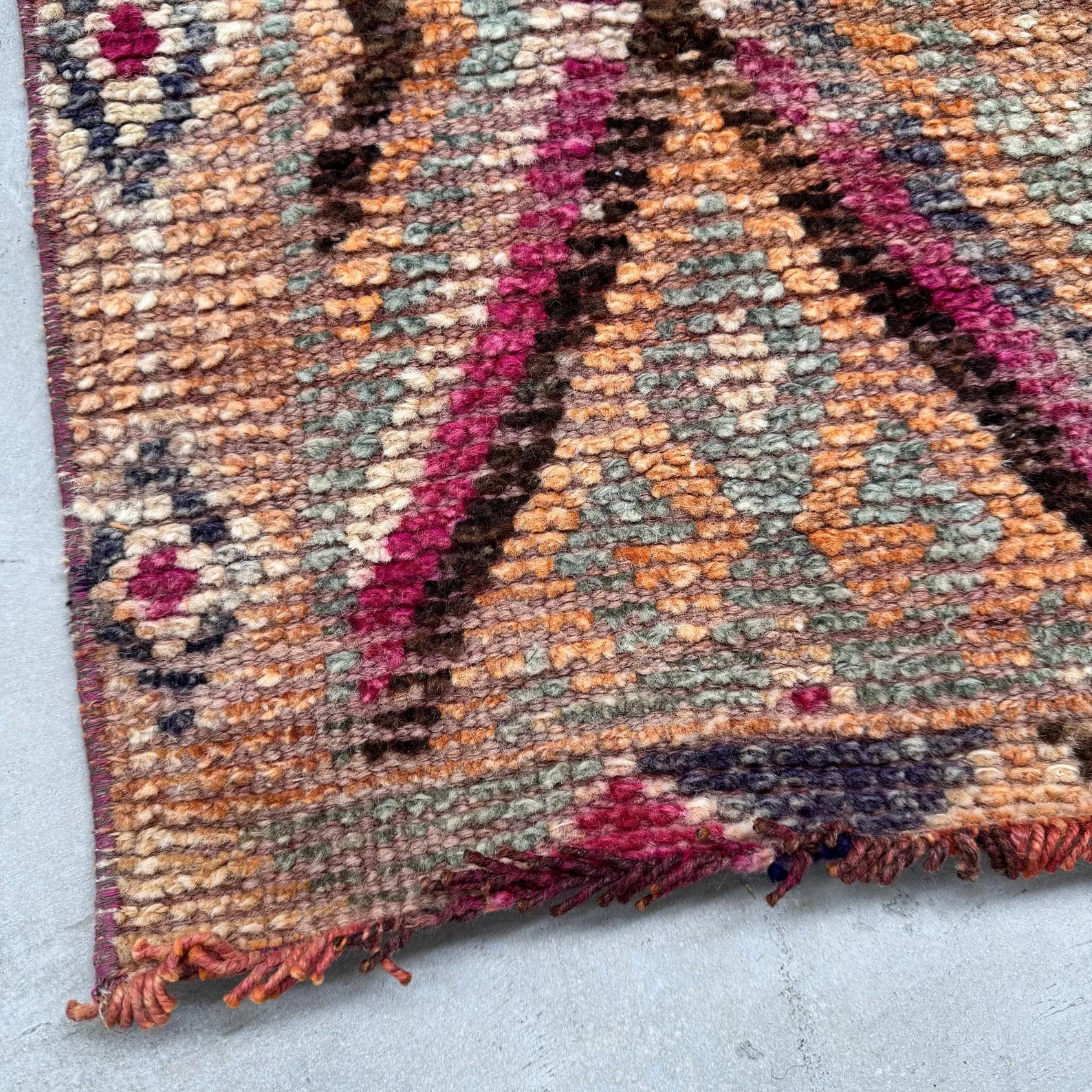 Vintage Turkish Runner Rug 2.2 x 12.9 ft