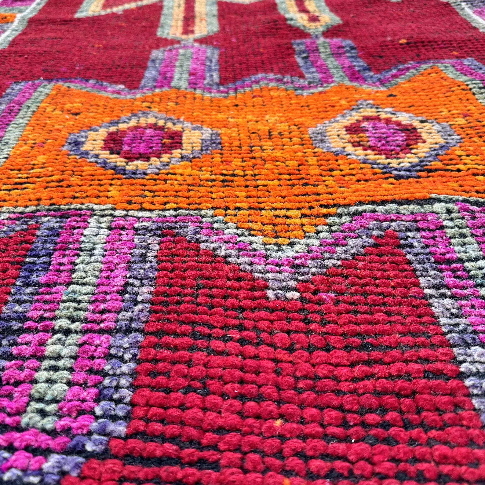Vintage Turkish Runner Rug 3.1 x 10.8 ft