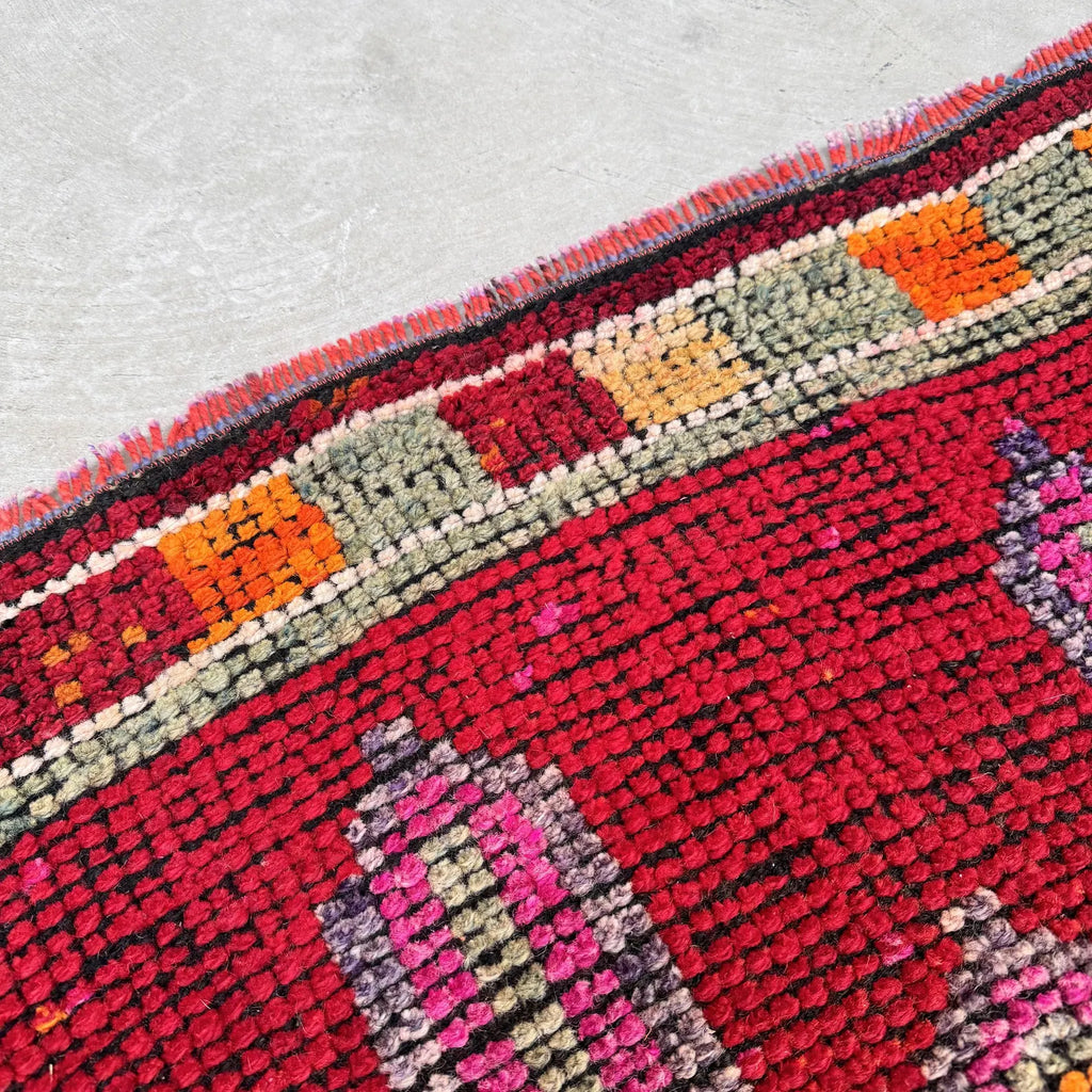 Vintage Turkish Runner Rug 3.1 x 10.8 ft