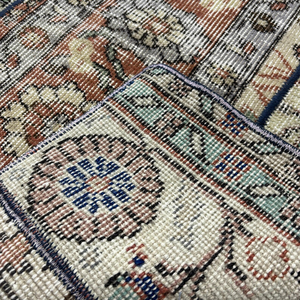 Vintage Turkish Runner Rug 2.4 x 4.9 ft
