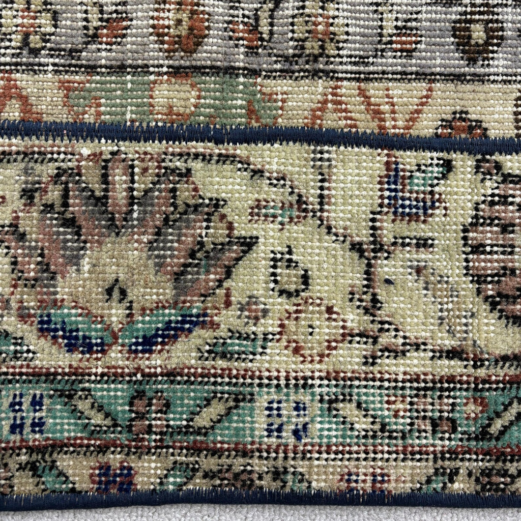 Vintage Turkish Runner Rug 2.4 x 4.9 ft