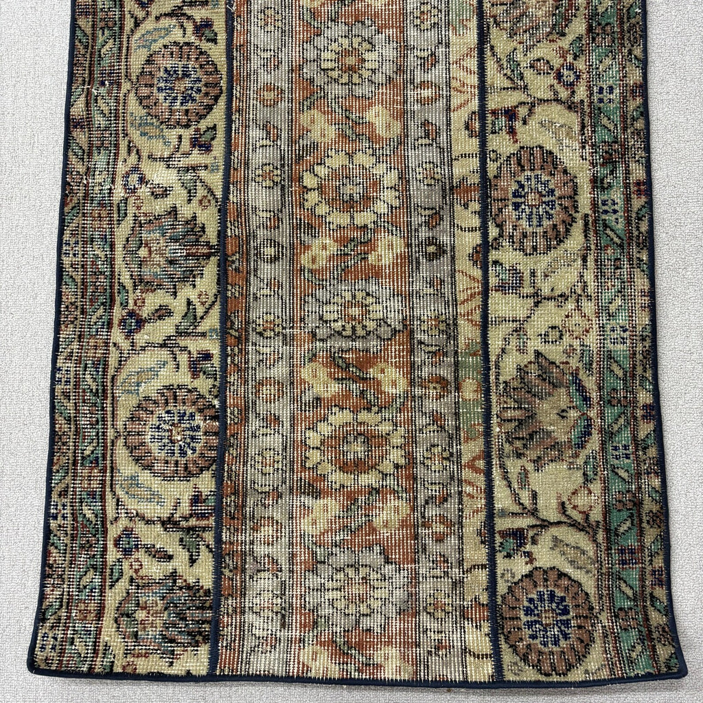 Vintage Turkish Runner Rug 2.4 x 4.9 ft