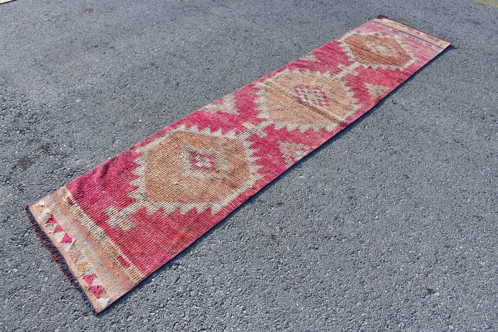Vintage Turkish Runner Rug 2.2 x 10.1 ft