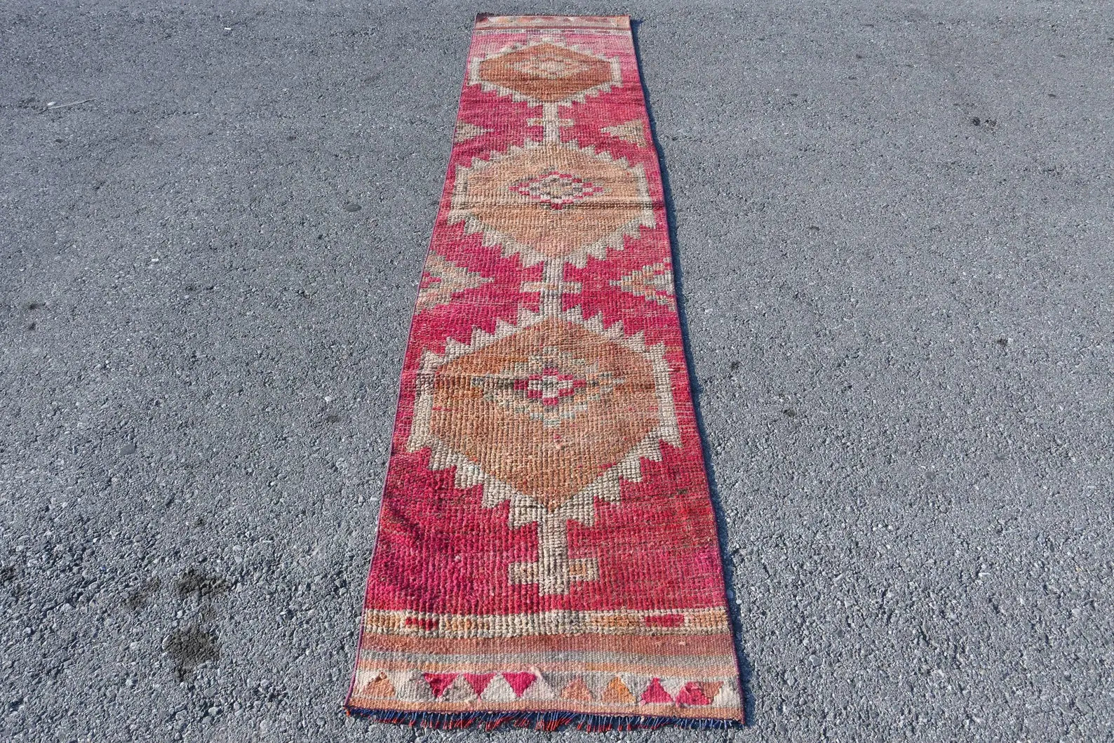 Vintage Turkish Runner Rug 2.2 x 10.1 ft