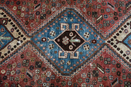 Vintage Persian Accent Area Rug 3.9 x 6.1 ft