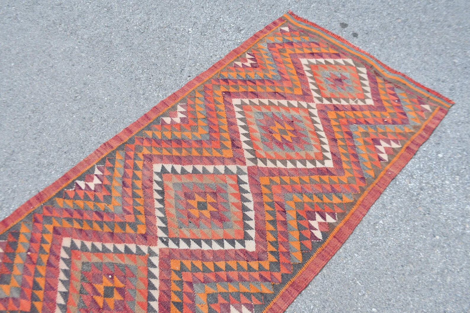 Vintage Turkish Runner Rug 2.9 x 10.5 ft