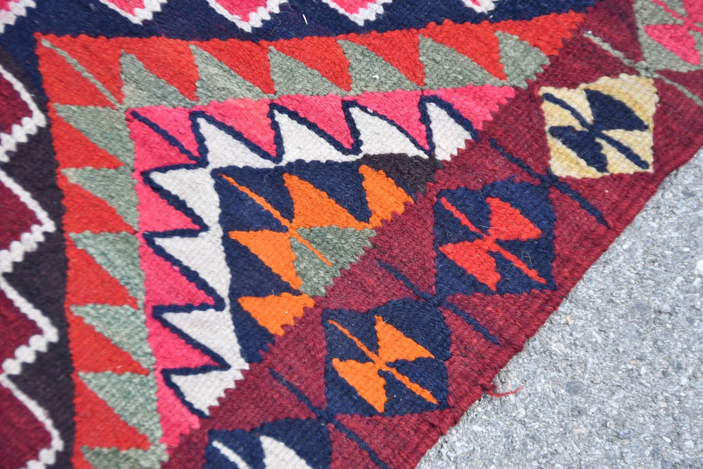 Vintage Turkish Runner Rug 3 x 11.6 ft