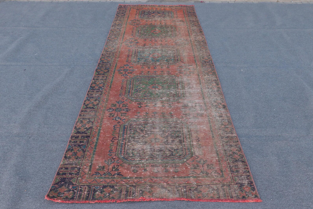 Vintage Turkish Accent Area rug 3.9 x 11 ft