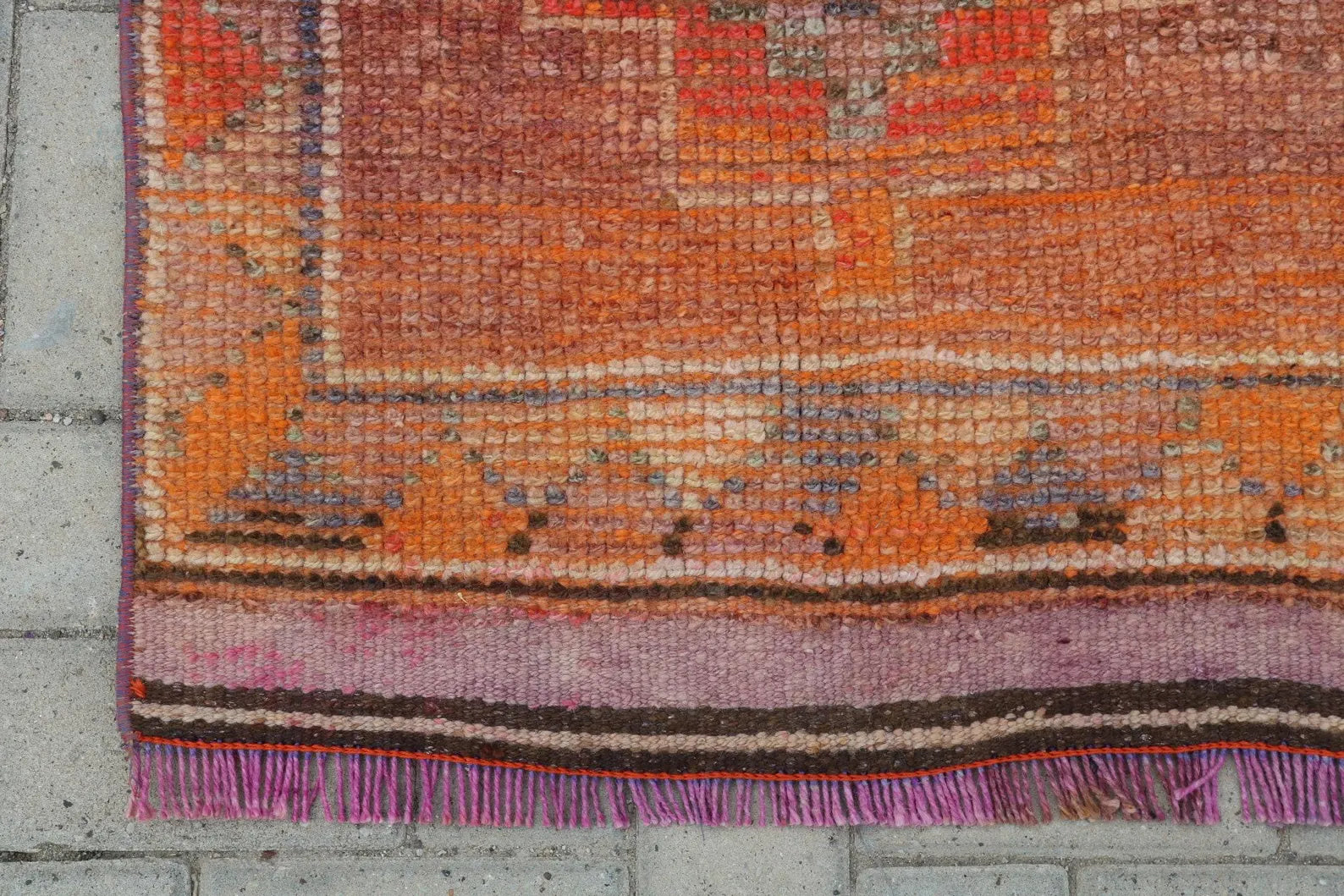 Vintage Turkish Runner Rug 2.3 x 11.6 ft