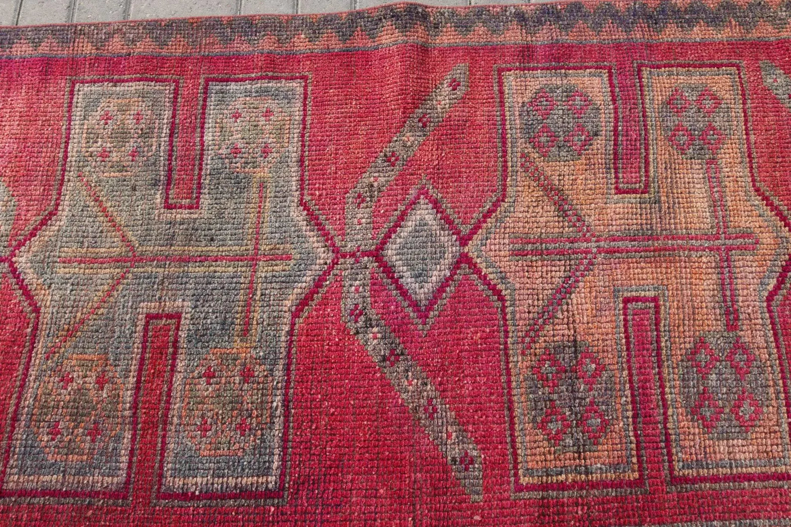 Vintage Turkish Runner Rug 3.2 x 11.8 ft