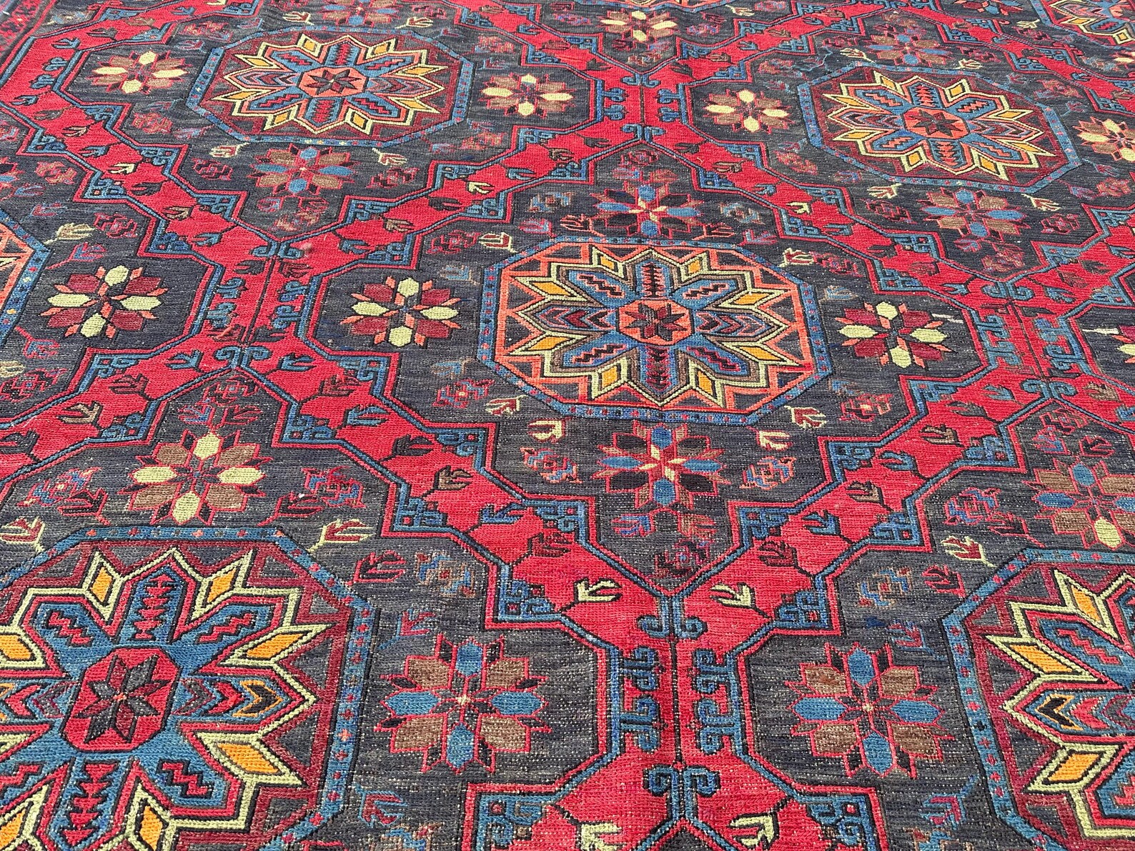 XL Vintage Soumak Accent Area Rug 8.7 x 13.6 ft