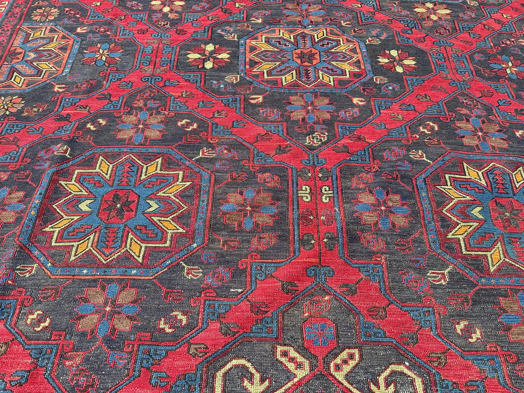 XL Vintage Soumak Accent Area Rug 8.7 x 13.6 ft