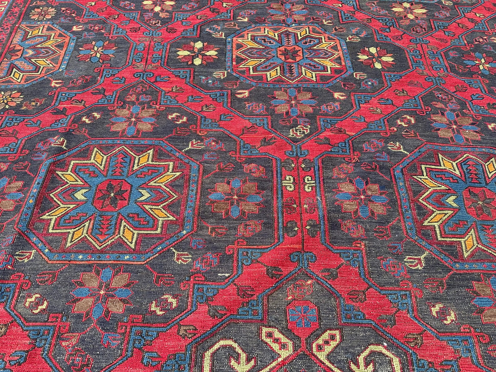 XL Vintage Soumak Accent Area Rug 8.7 x 13.6 ft