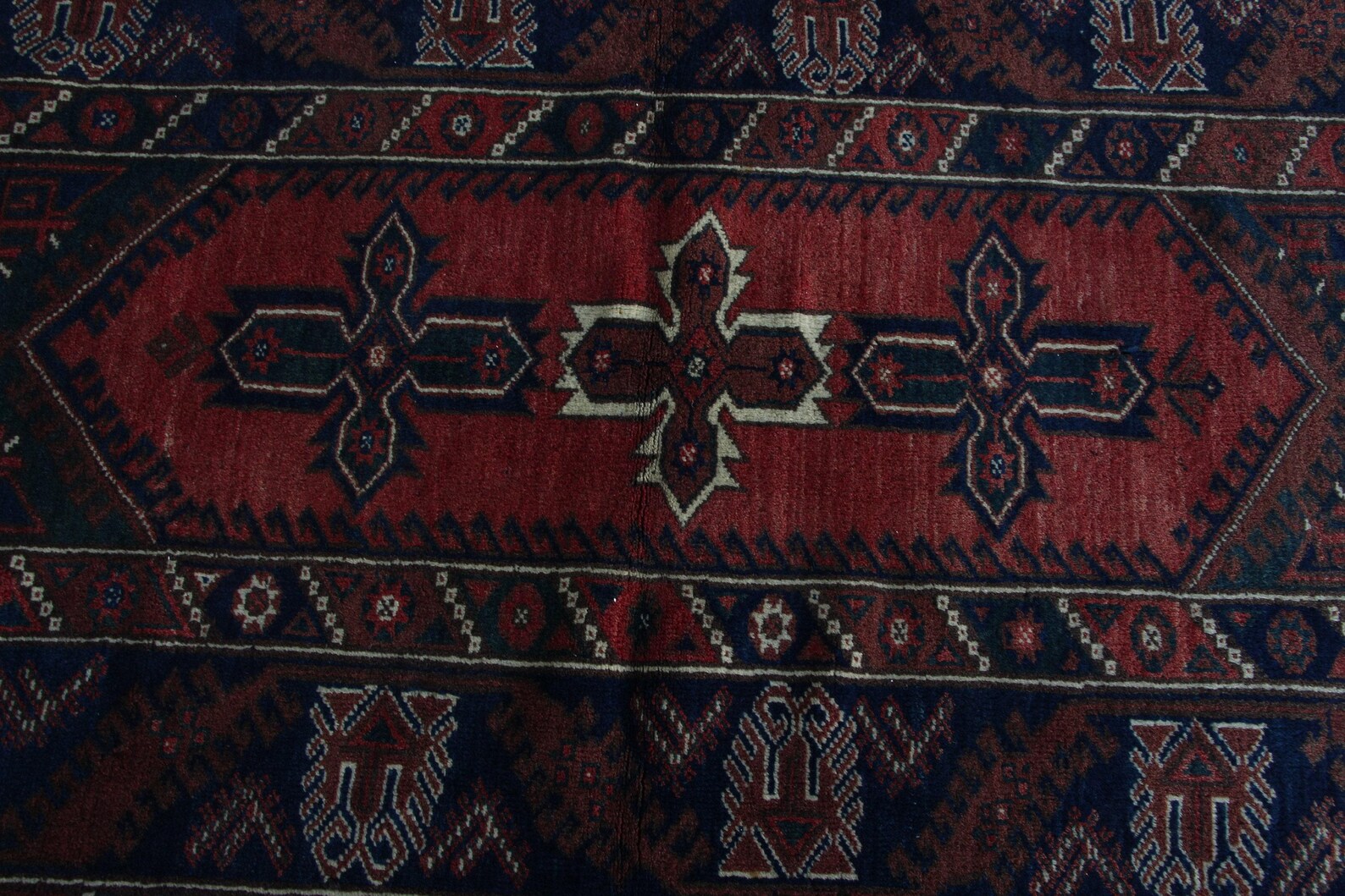 Vintage Turkish Accent Area rug 3.8 x 6.6 ft