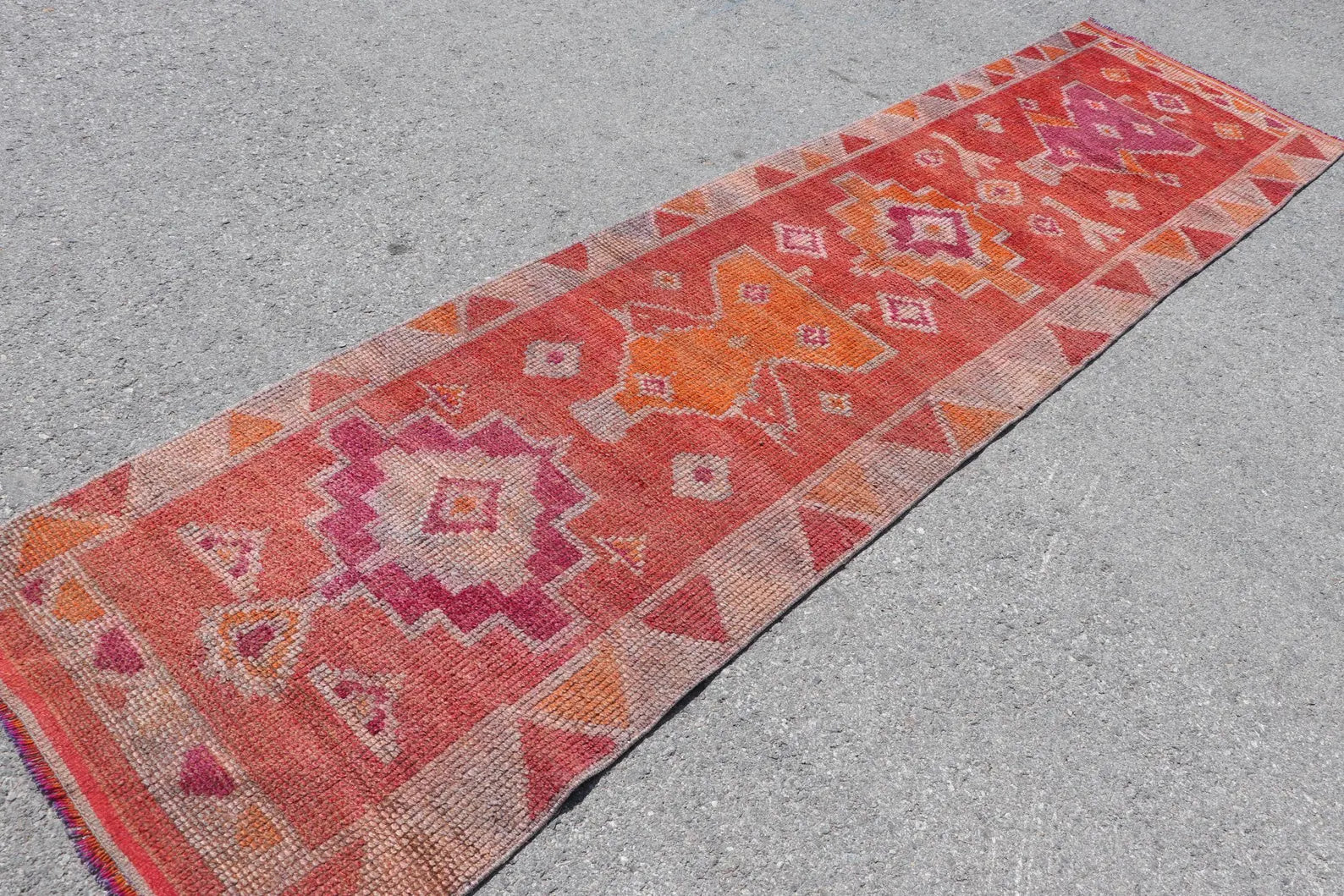 Vintage Turkish Runner Rug 2.8 x 10.8 ft
