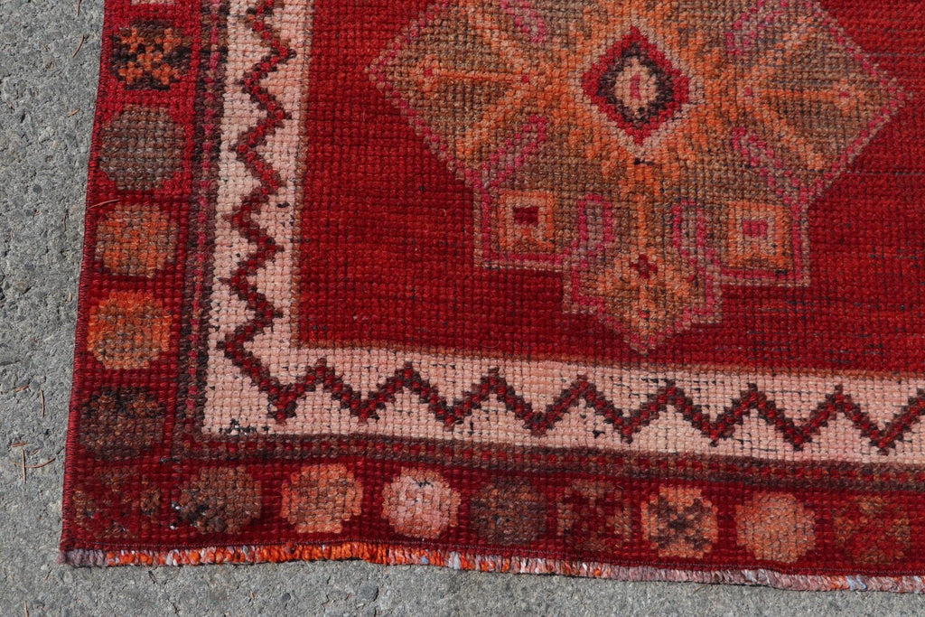 Vintage Turkish Runner Rug 2.7 x 13.4 ft