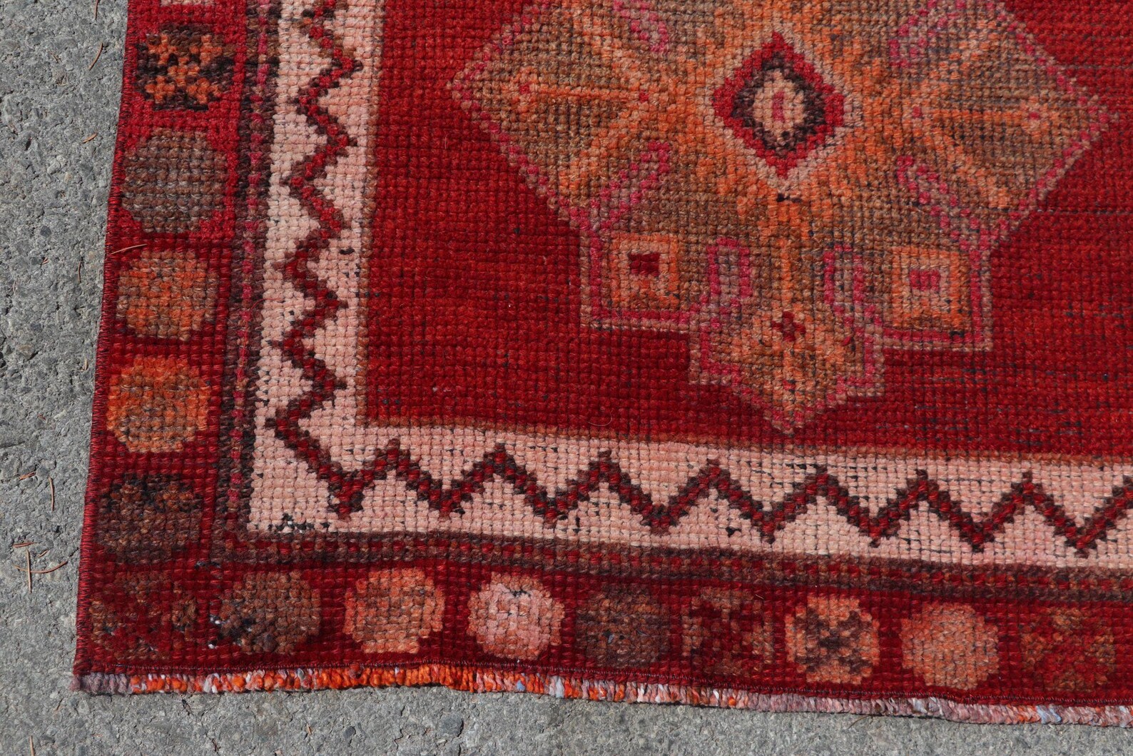 Vintage Turkish Runner Rug 2.7 x 13.4 ft