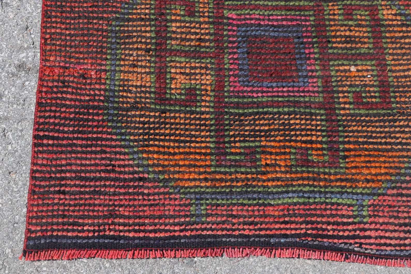 Vintage Turkish Runner Rug 3 x 9.2 ft