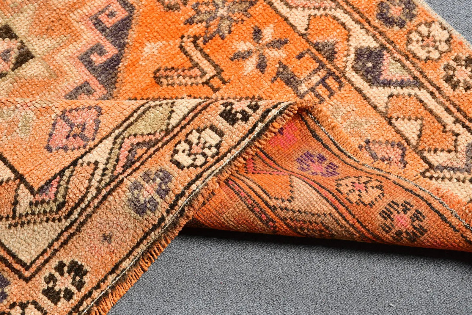 Vintage Turkish Runner Rug 2.7 x 10.5 ft