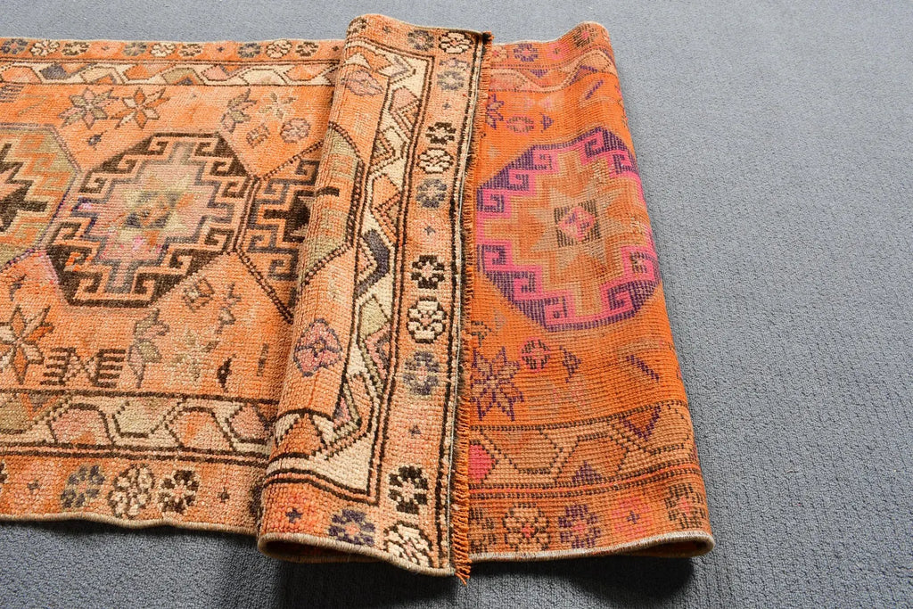 Vintage Turkish Runner Rug 2.7 x 10.5 ft
