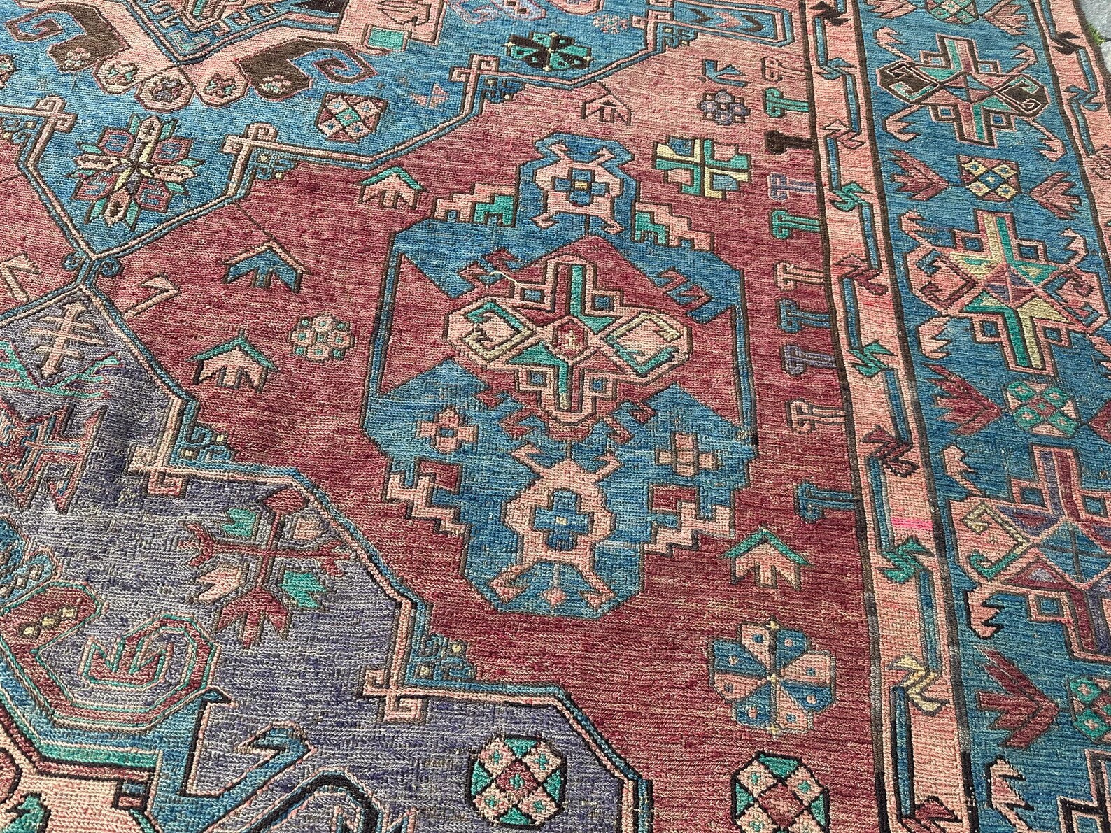 XL Vintage Soumak Accent Area Rug 6.7 x 12.1 ft