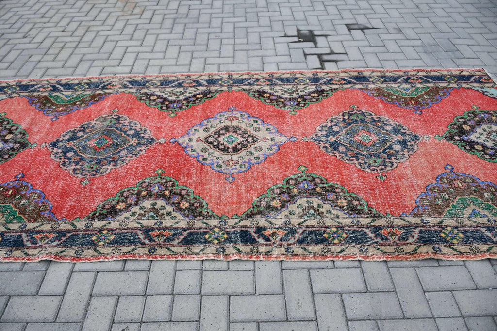 XL Vintage Turkish Accent Area rug 4.7 x 11.1 ft