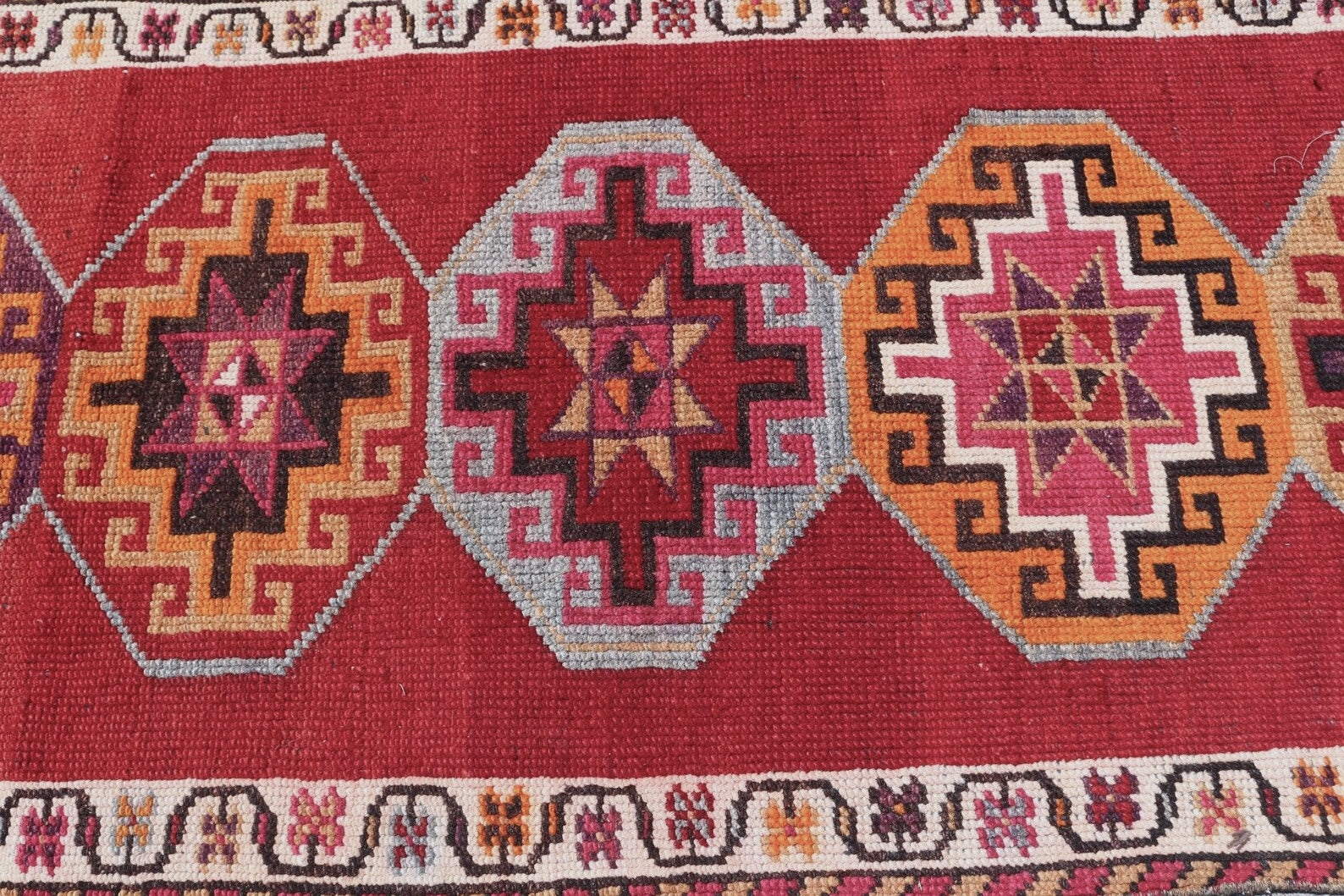 Vintage Turkish Runner Rug 3 x 11.2 ft
