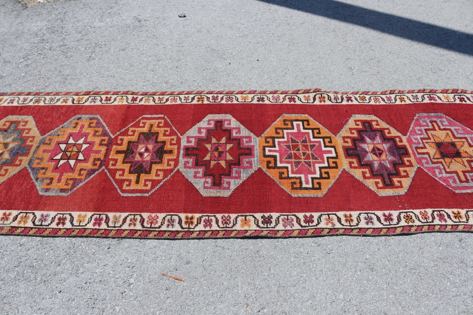 Vintage Turkish Runner Rug 3 x 11.2 ft