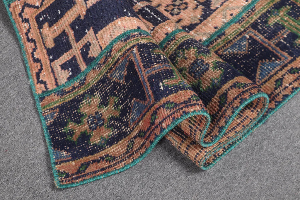 Vintage Turkish Runner Rug 2.4 x 5 ft