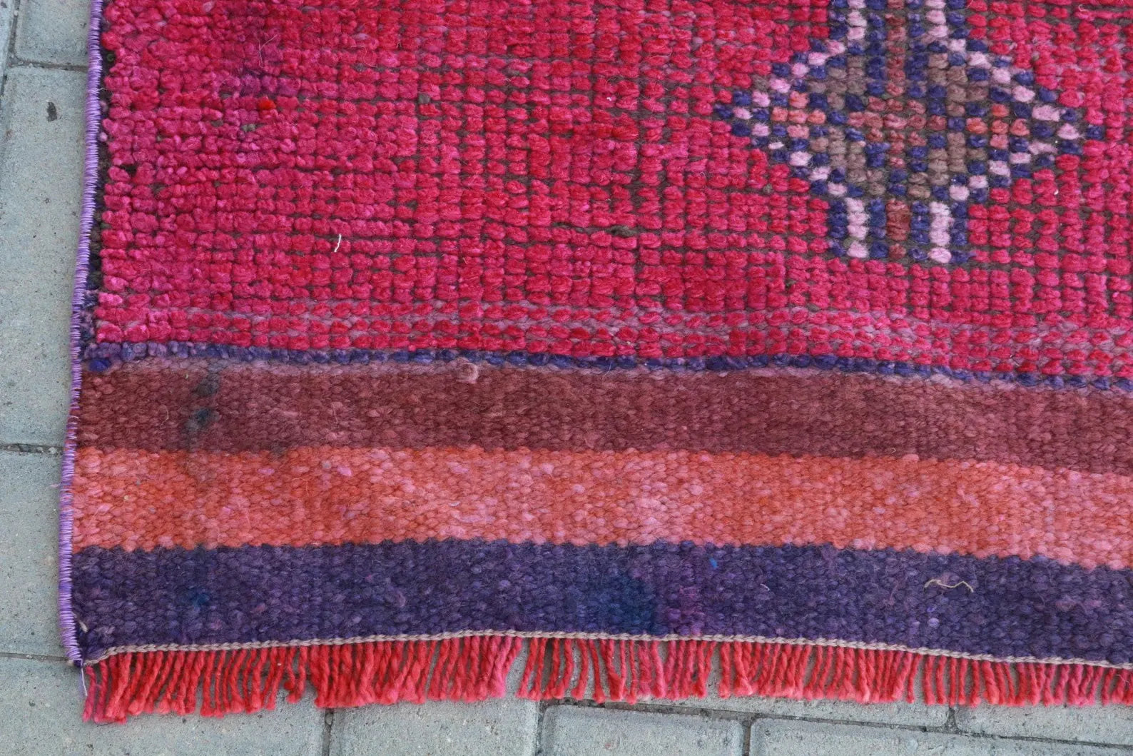 Vintage Turkish Runner Rug 3 x 9.4 ft