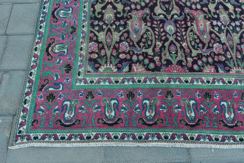 XL Vintage Turkish Accent Area Rug 9.5 x 12.3 ft